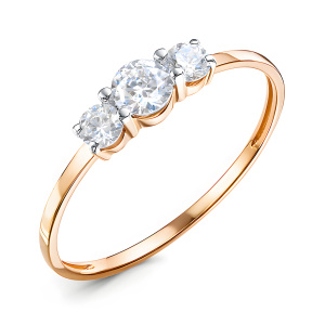 Кольцо из золота 585 пробы с фианитом DEL'TA 1105134