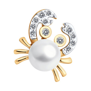 Кулон из золота 585 пробы с жемчугом SOKOLOV 793169