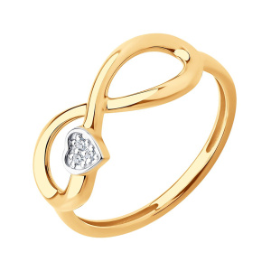 Кольцо из золота 585 пробы с фианитом SOKOLOV 51-110-02865-1