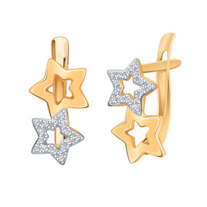 Серьги из золота 585 пробы с фианитом ATOLL 21106