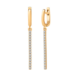 Серьги из золота 585 пробы с фианитом ATOLL 20712