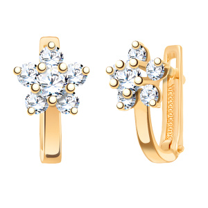 Серьги из золота 585 пробы с фианитом ATOLL 20385