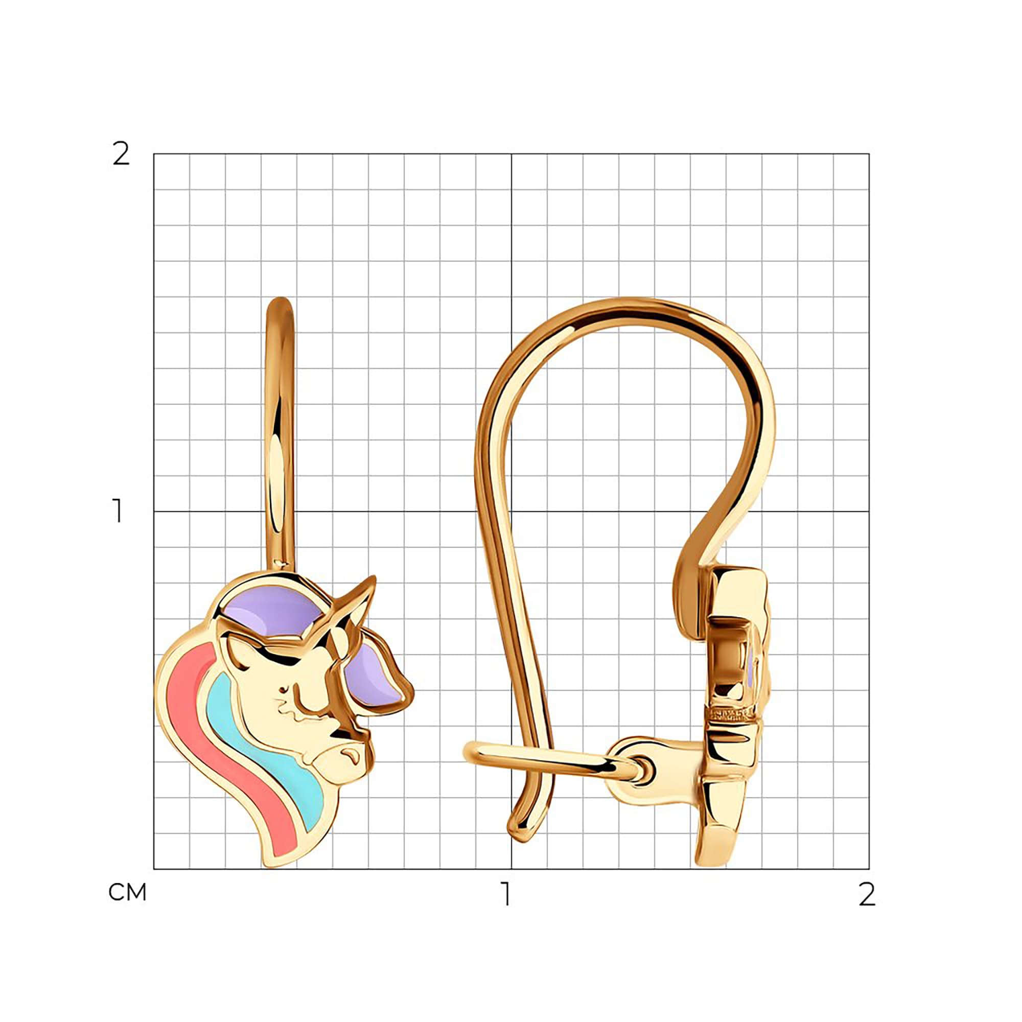 Серьги из золота 585 пробы с эмалью SOKOLOV 029485 
