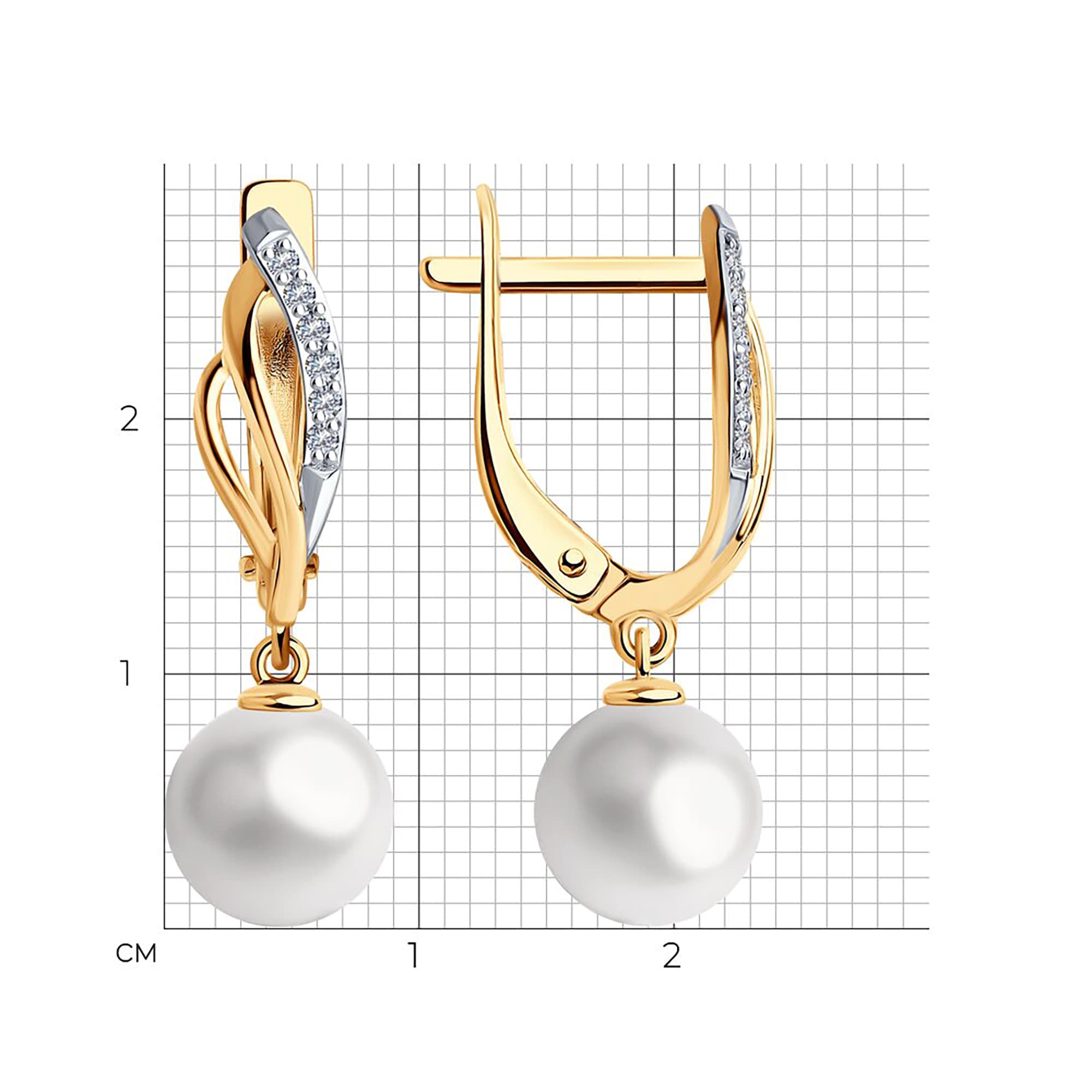 Серьги из золота 585 пробы с жемчугом SOKOLOV 792372 