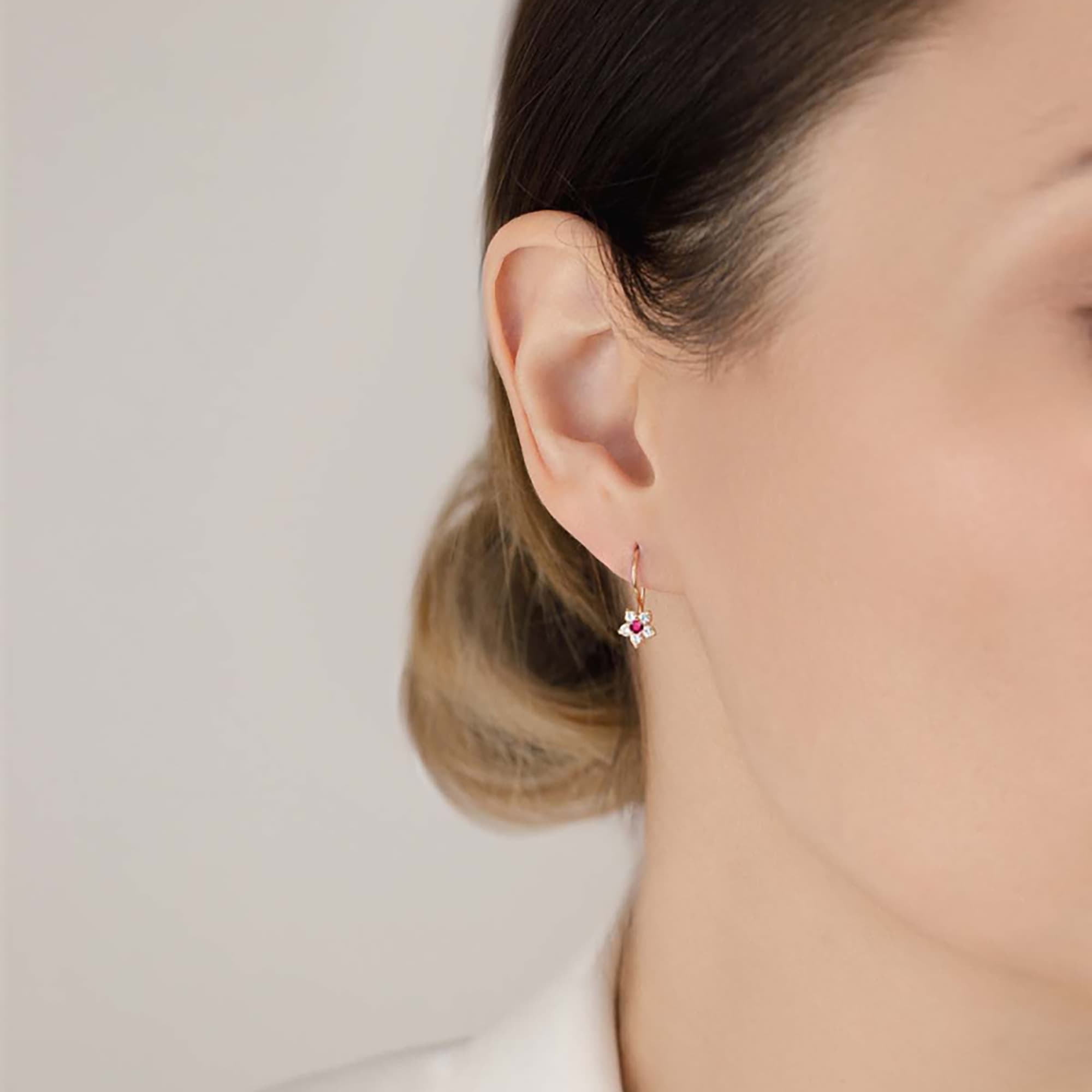 Серьги из золота 585 пробы с фианитом ATOLL 20208с1 Золото 585 пр.