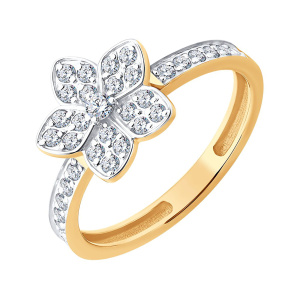 Кольцо из золота 585 пробы с фианитом SOKOLOV 51-110-02838-1