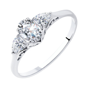 Кольцо из серебра 925 пробы с фианитом SOKOLOV 94012121