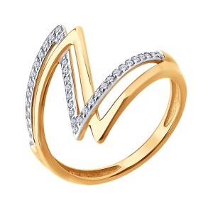 Кольцо из золота 585 пробы с фианитом SOKOLOV 51-110-02872-1