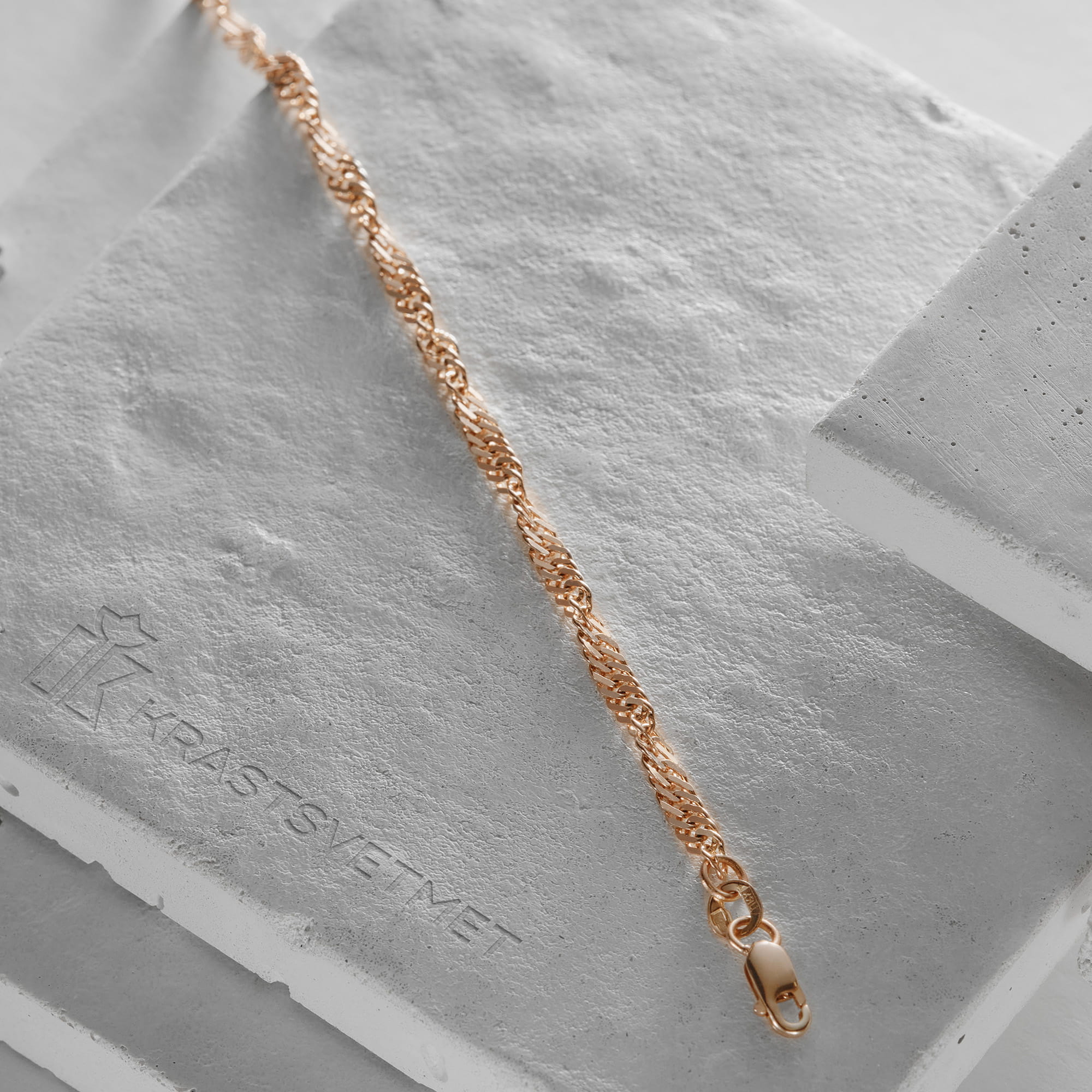 Браслет из золота 585 пробы KRASTSVETMET НБ 12-028 d.0.50 Золото 585 пр.