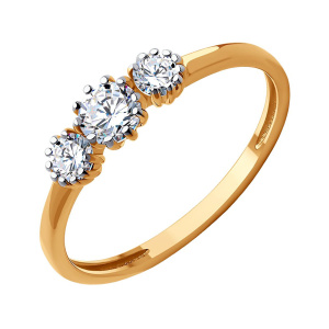 Кольцо из золота 585 пробы с фианитом SOKOLOV 51-110-01858-1