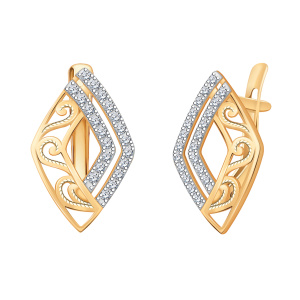 Серьги из золота 585 пробы с фианитом ATOLL 20720