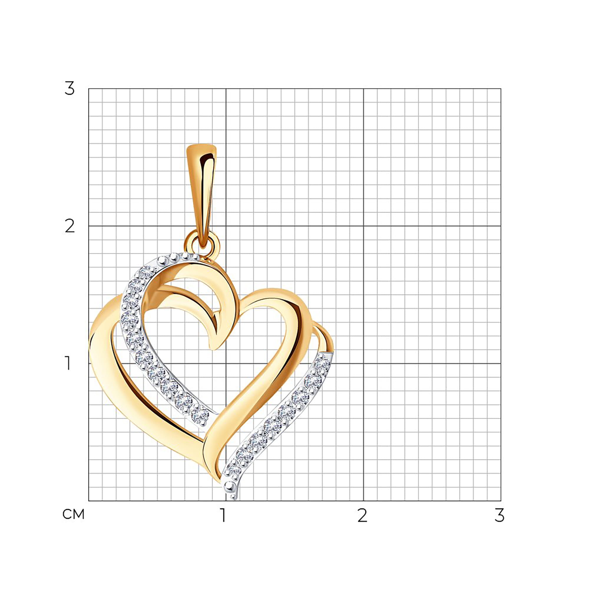 Кулон из золота 585 пробы с фианитом SOKOLOV 035083 Золото 585 пр.