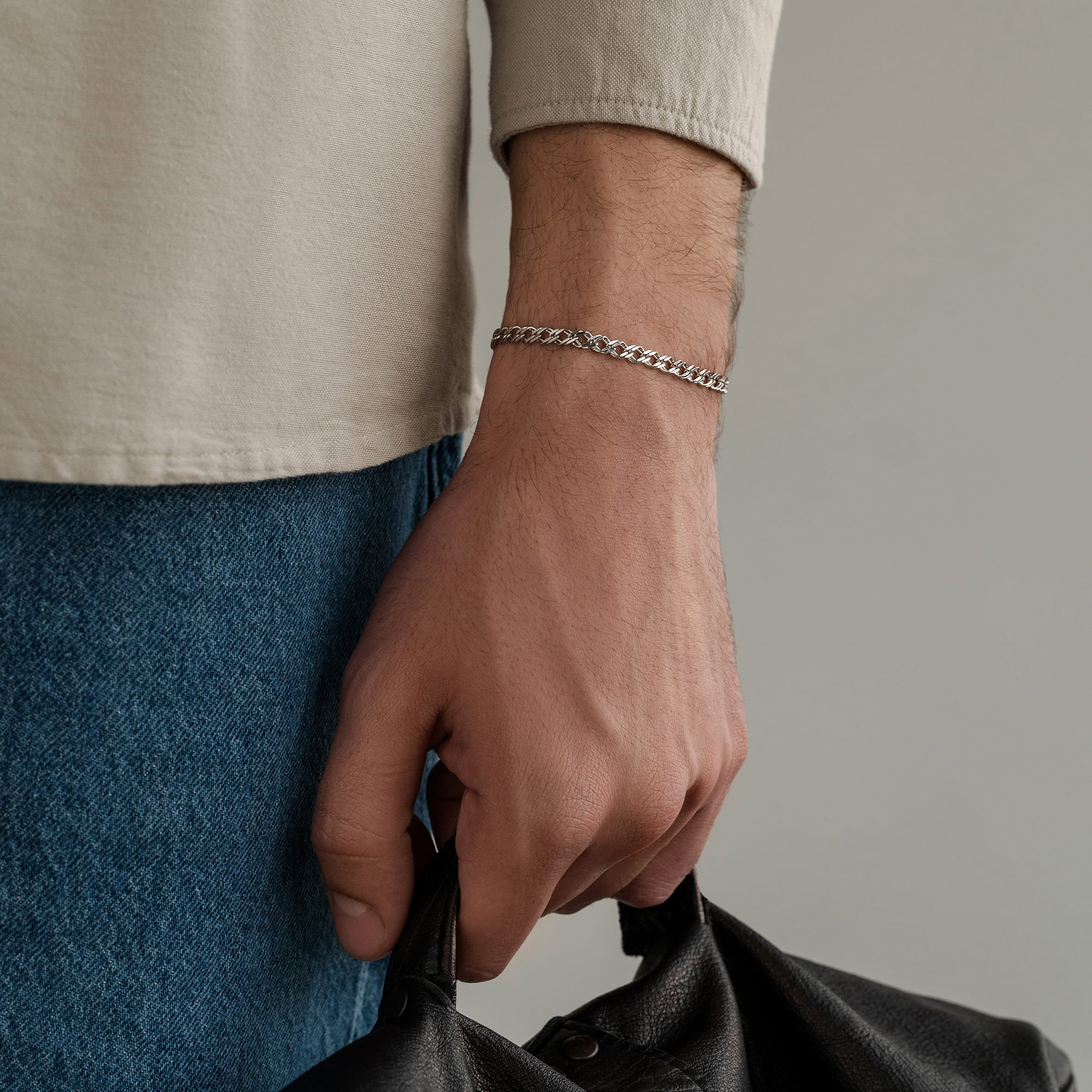 Браслет из серебра 925 пробы KRASTSVETMET НБ 22-076Ю-3 d.0.70 Серебро 925 пр.