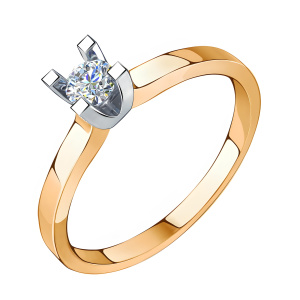 Кольцо из золота 585 пробы с фианитом SANIS 01-117980