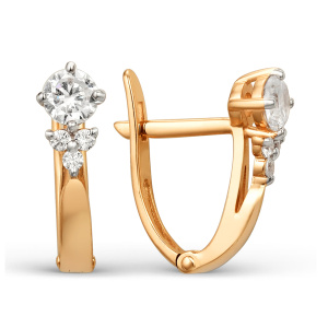 Серьги из золота 585 пробы с фианитом DINASTIA 000982-1102