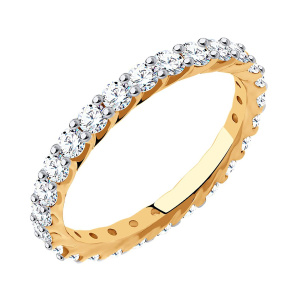 Кольцо из золота 585 пробы с фианитом SOKOLOV 019052