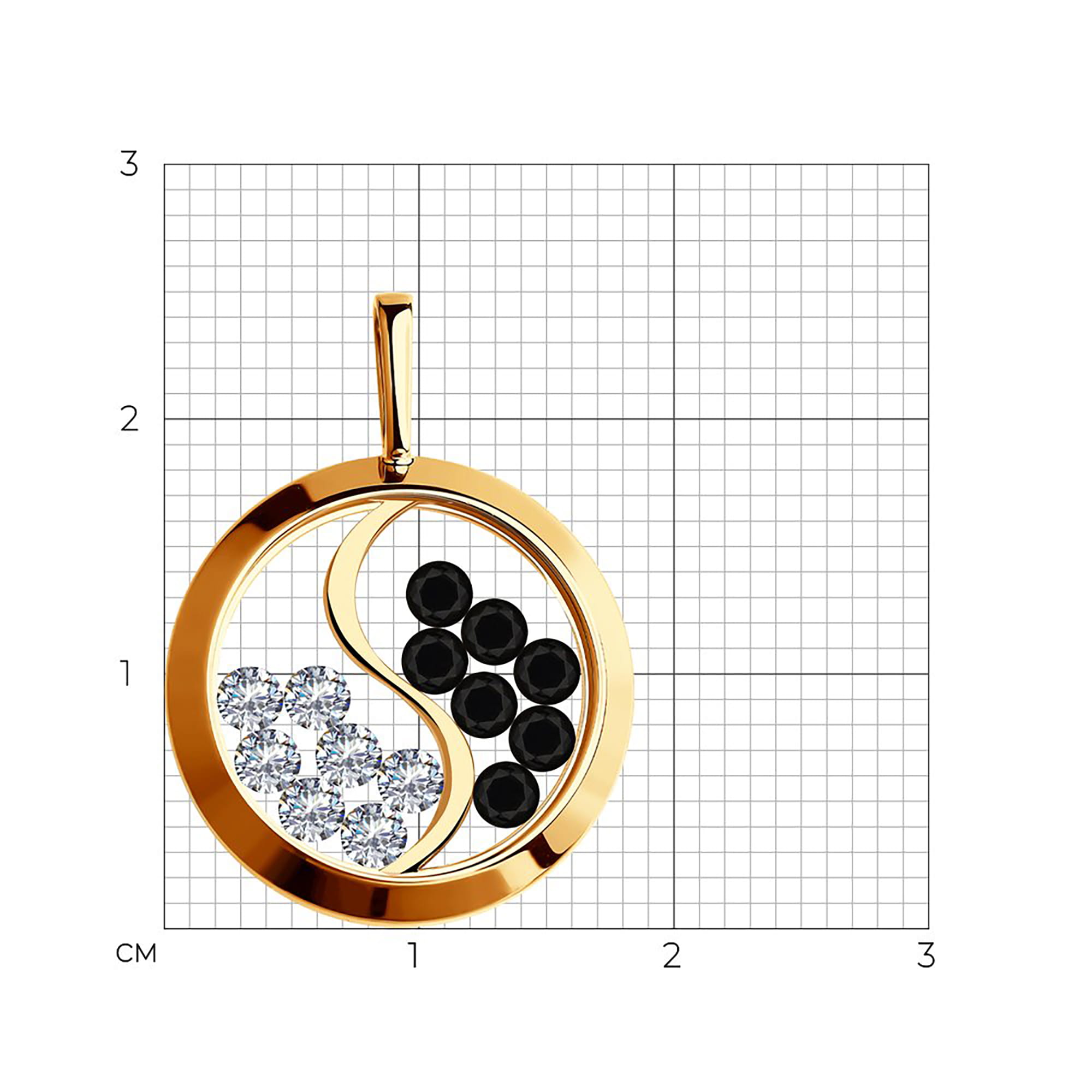 Кулон из золота 585 пробы с фианитом SOKOLOV 035684 Золото 585 пр.