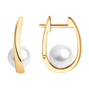 Серьги из золота 585 пробы с жемчугом SOKOLOV 792204