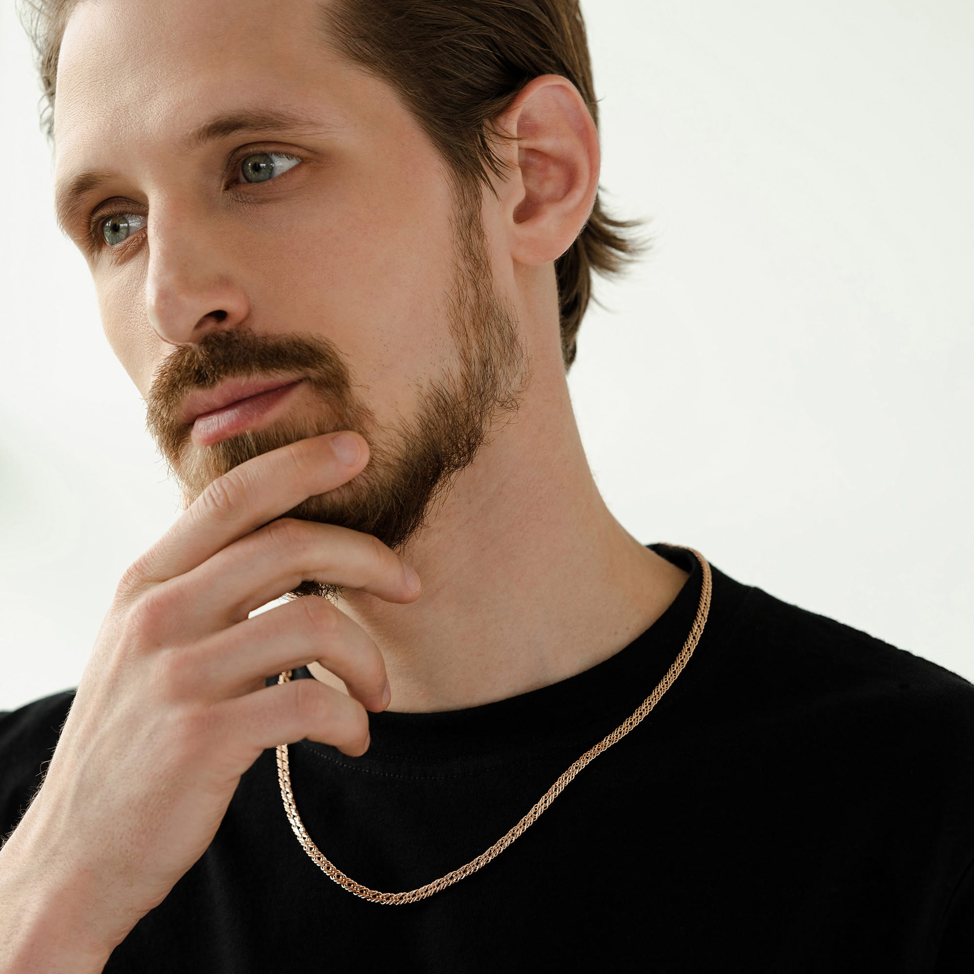 Цепь из золота 585 пробы KRASTSVETMET НЦ 12-203ПГ d.0.50 Золото 585 пр.