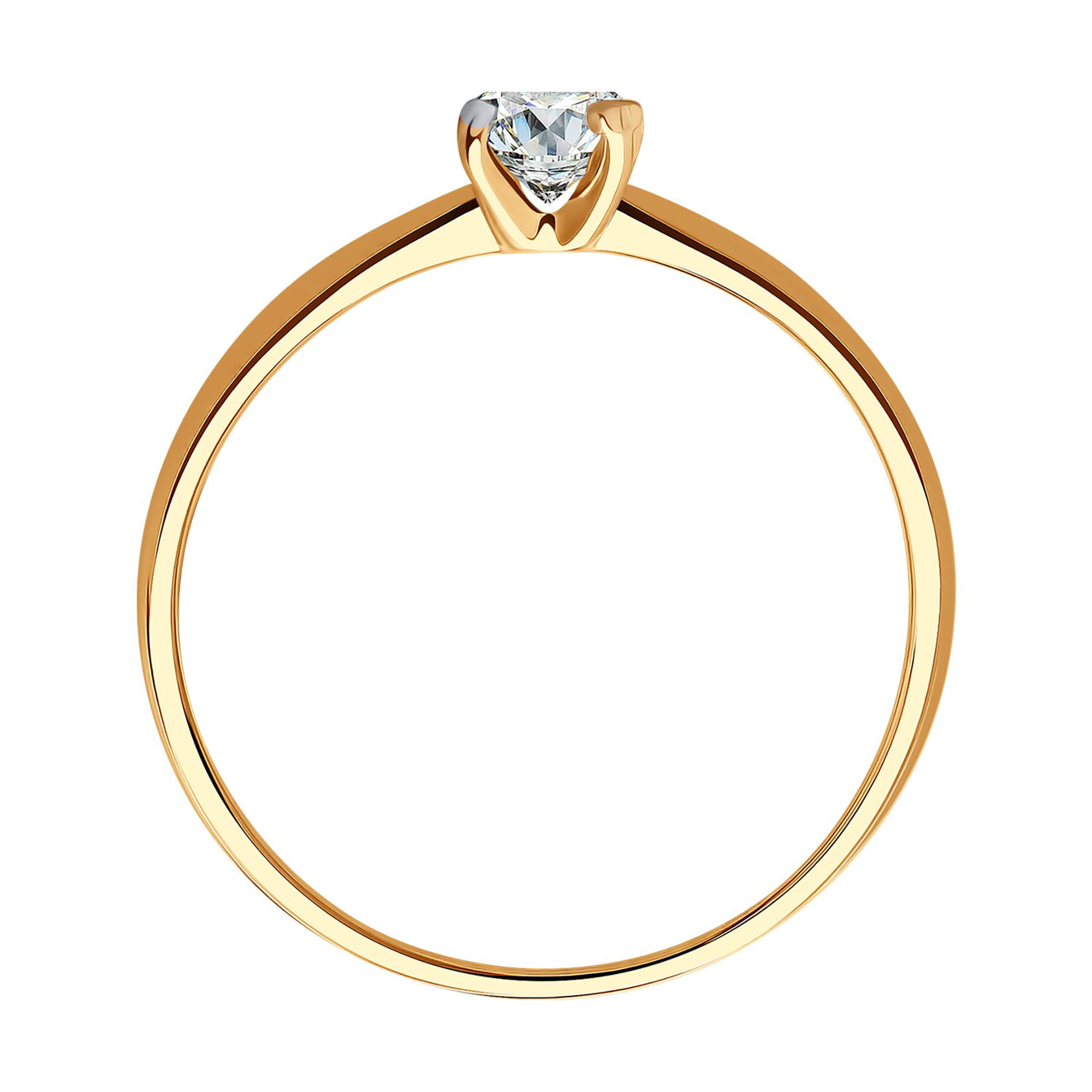 Кольцо из золота 585 пробы с фианитом SOKOLOV 19104 Золото 585 пр.