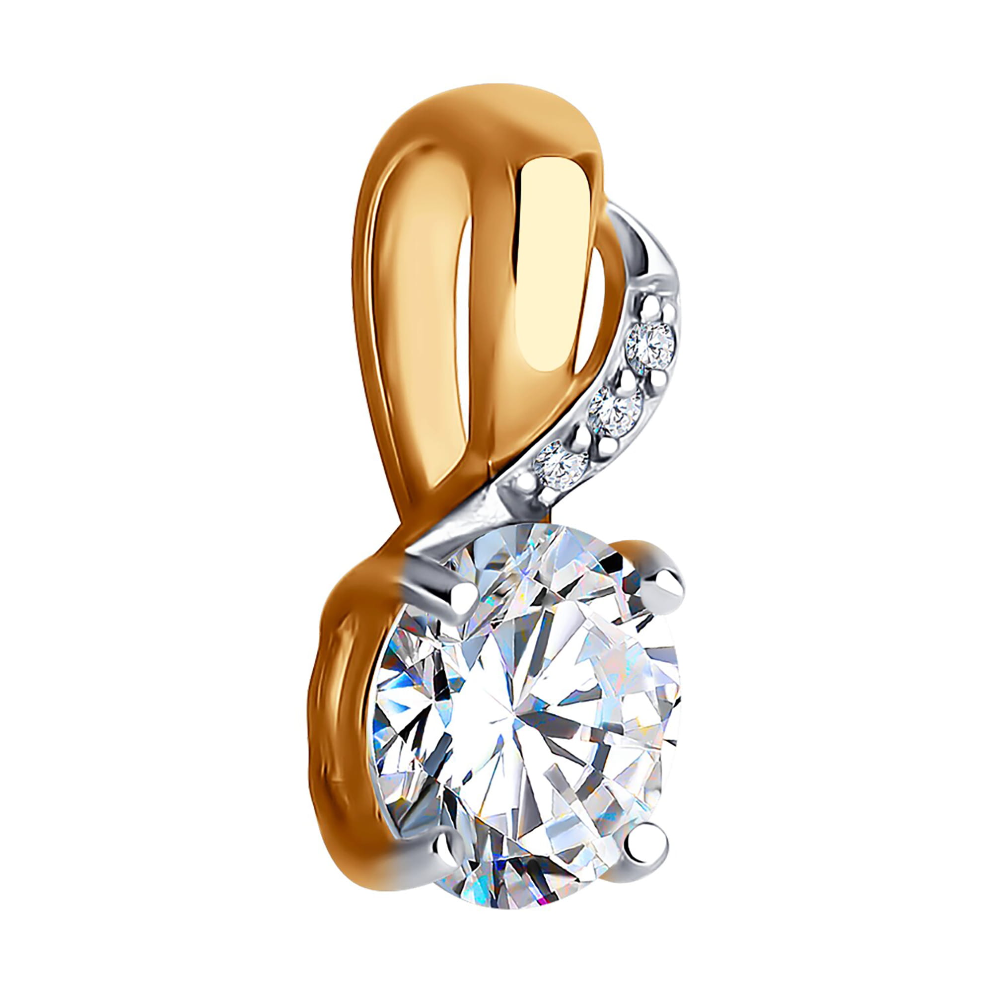 Кулон из золота 585 пробы с фианитом SOKOLOV 036592 Золото 585 пр.