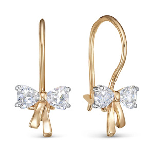 Серьги из золота 585 пробы с фианитом DEL'TA 1203418