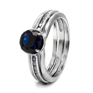 Кольцо из серебра 925 пробы с сапфиром гидротермальным AQUAMARINE 64209Б