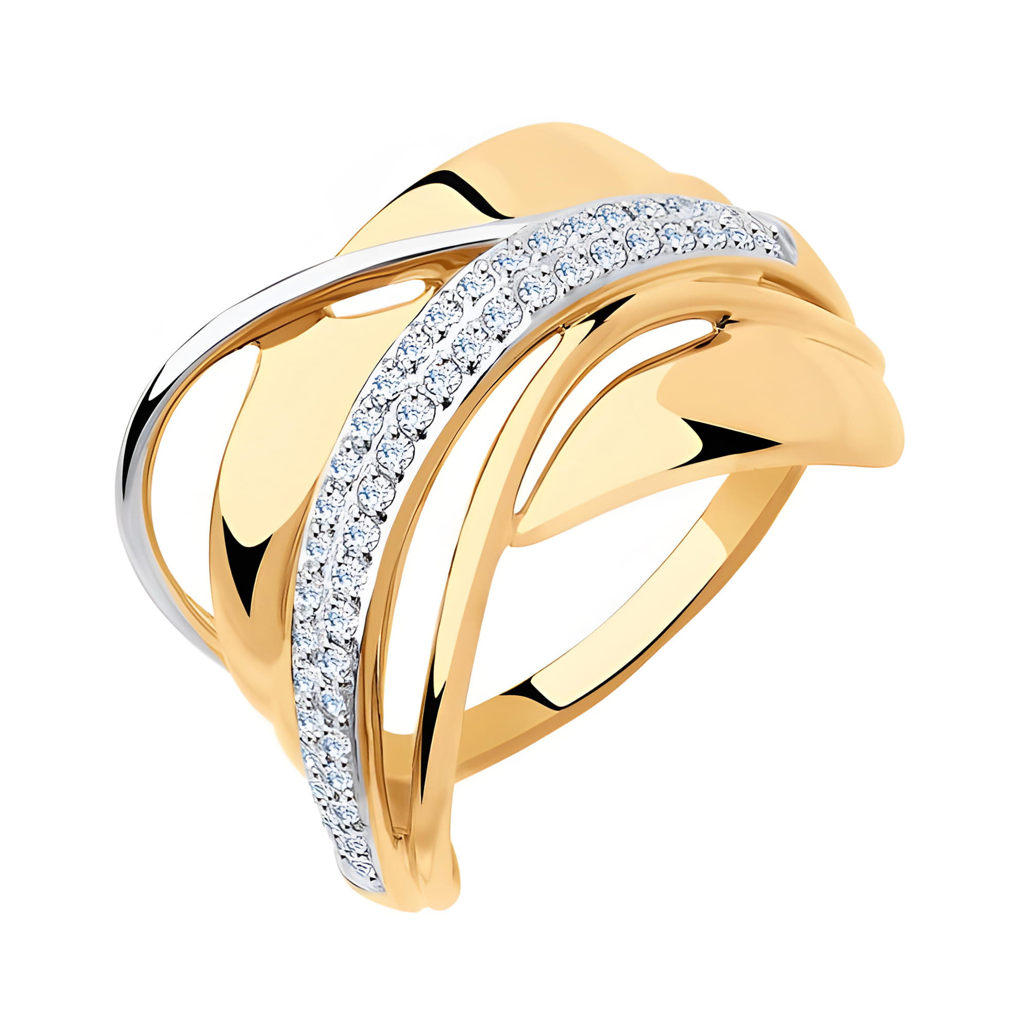 Кольцо из золота 585 пробы с фианитом SOKOLOV 018308 Золото 585 пр.