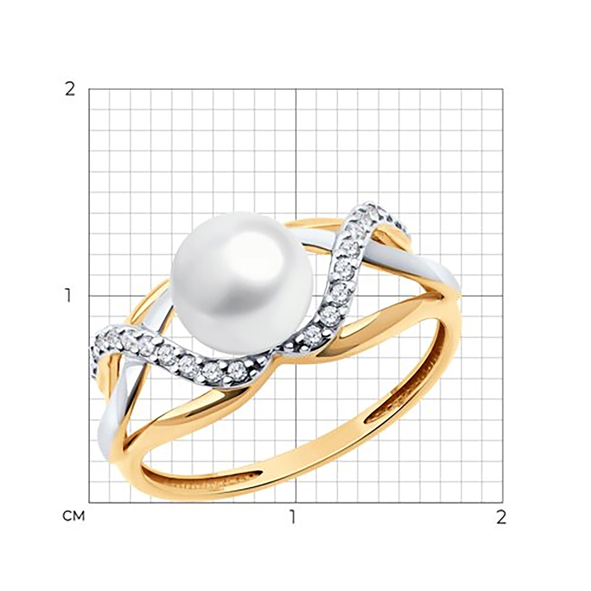 Кольцо из золота 585 пробы с жемчугом SOKOLOV 51-310-02353-1 Золото 585 пр.