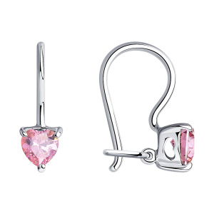 Серьги из серебра 925 пробы с фианитом SOKOLOV 94020587