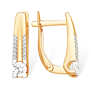 Серьги из золота 585 пробы с фианитом EFREMOV С13213068