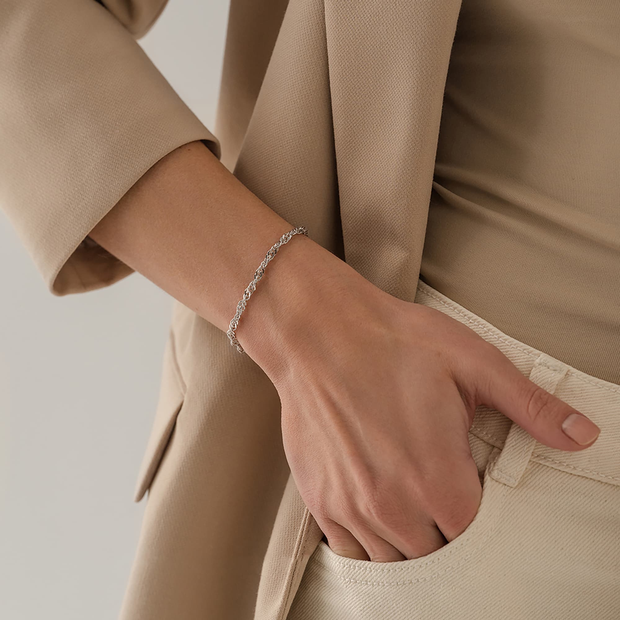 Браслет из серебра 925 пробы KRASTSVETMET НБ 22-028Ю-3 d.0,60 Серебро 925 пр.