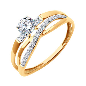 Кольцо из золота 585 пробы с фианитом SOKOLOV 51-110-02871-1