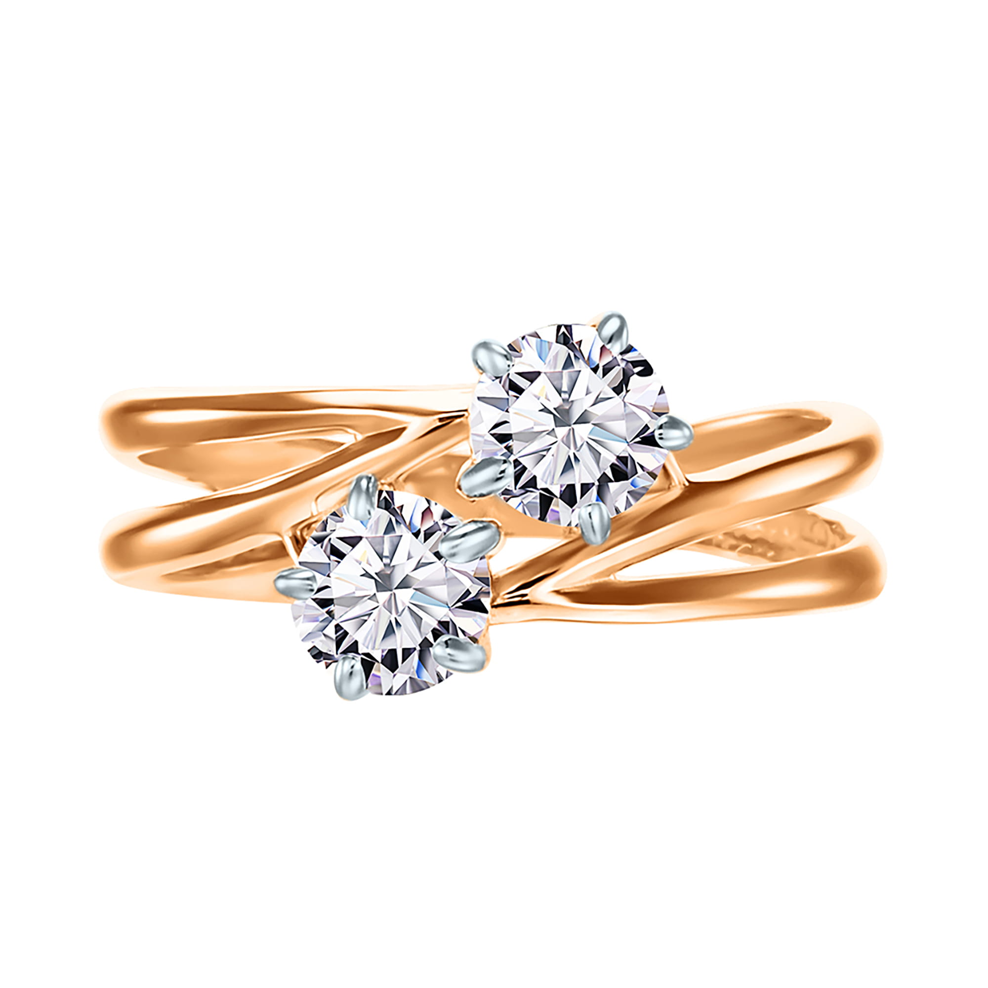 Кольцо из золота 585 пробы с фианитом ГОЛДЕН ГЛОБ КольцоКЛ-33/19,5/бцФ/з585 Золото 585 пр.