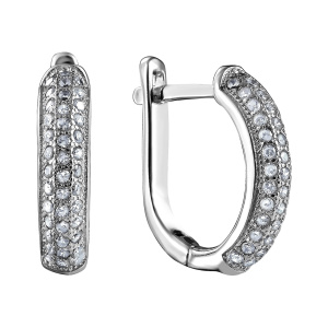 Серьги из серебра 925 пробы с фианитом JUVEDEL СЛ-70