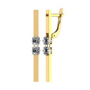 Серьги из золота 585 пробы с фианитом SANIS 08-219026