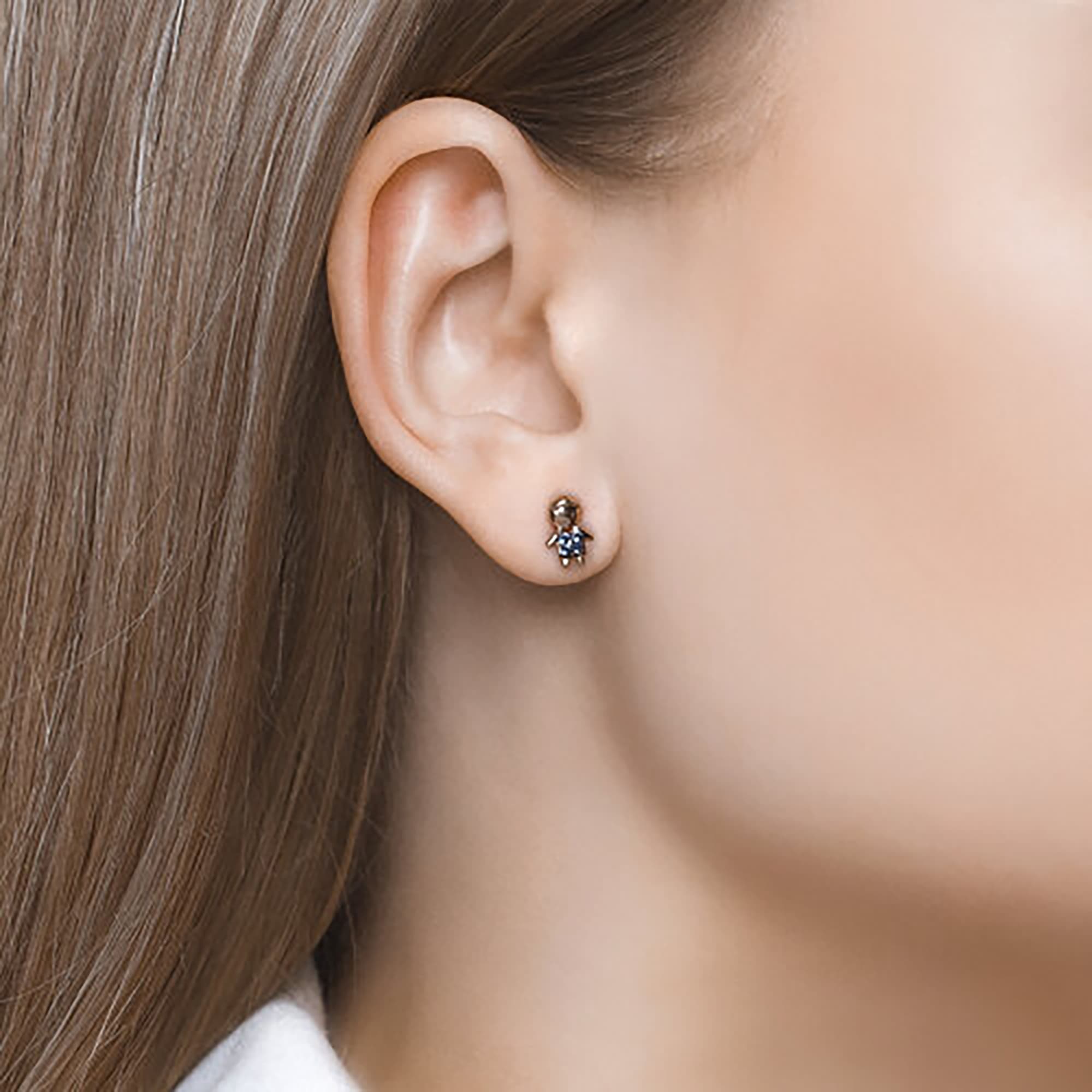 Серьги из золота 585 пробы с фианитом SOKOLOV 027239 Золото 585 пр.