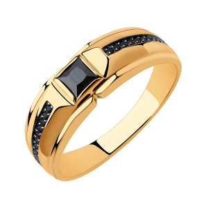 Кольцо из золота 585 пробы с фианитом SOKOLOV 018408
