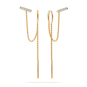 Серьги из золота 585 пробы с фианитом SANIS 01-217086