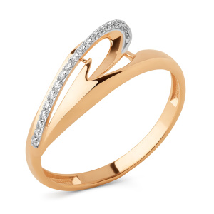 Кольцо из золота 585 пробы с фианитом DINASTIA 023601-1102