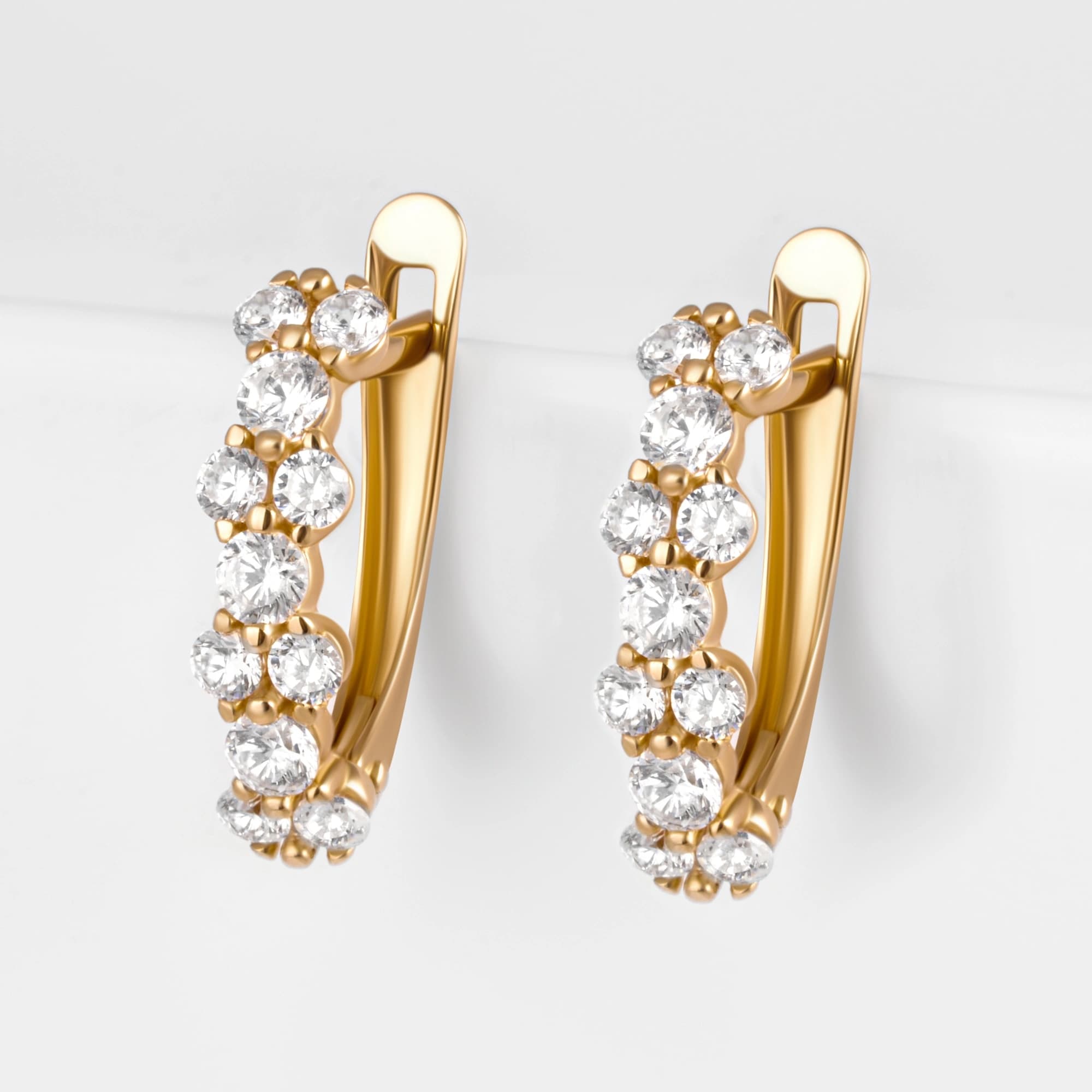 Серьги из золота 585 пробы с фианитом SANIS 21-218128 Золото 585 пр.