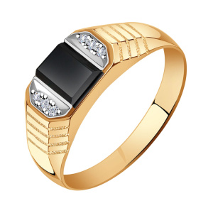 Кольцо из золота 585 пробы с фианитом АЛЕКСАНДРА ЮЗ к252-20