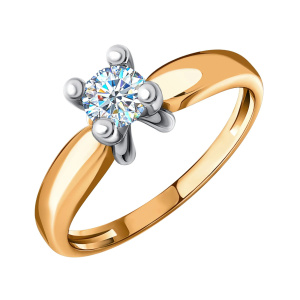Кольцо из золота 585 пробы с фианитом SANIS 01-117233