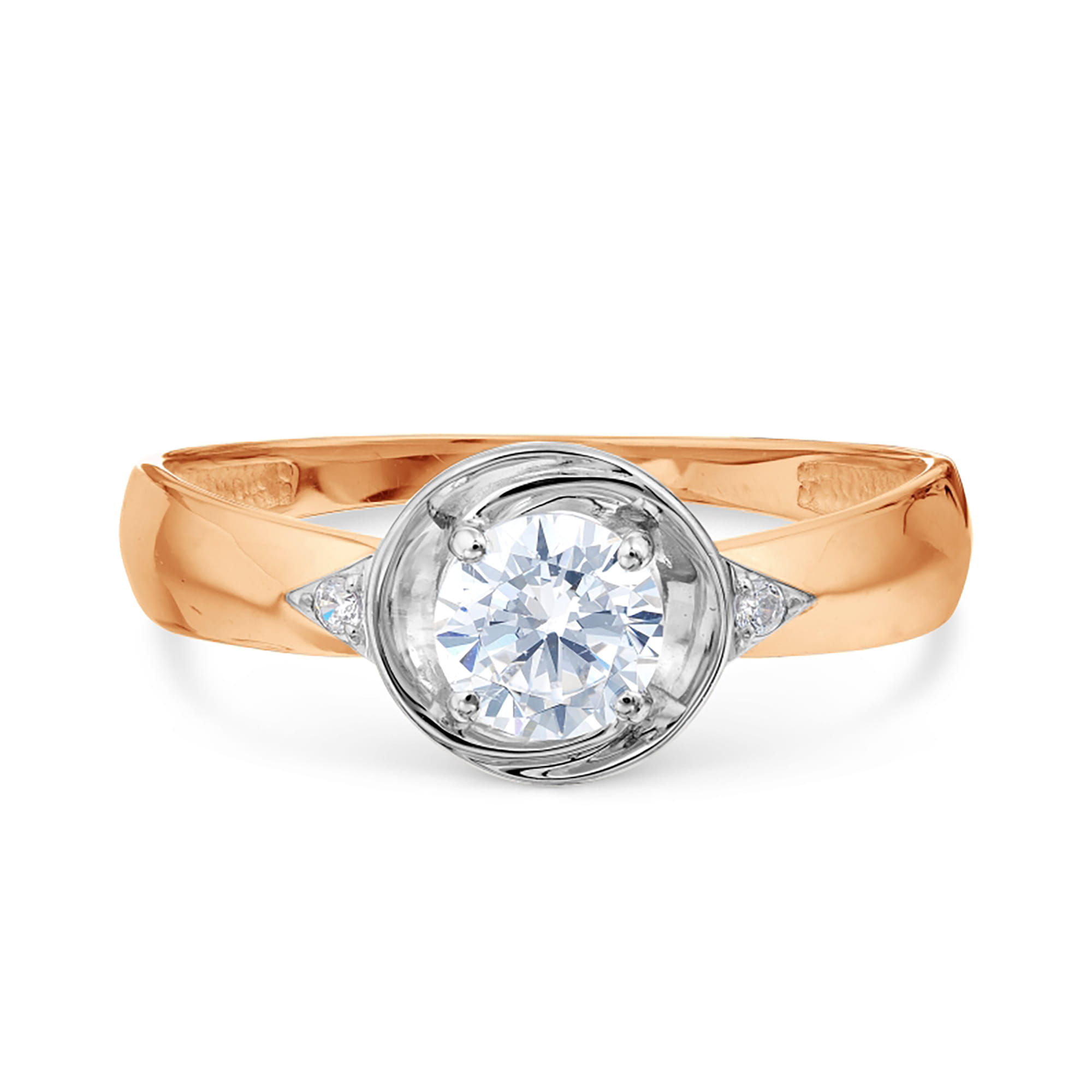 Кольцо из золота 585 пробы с фианитом KARATOV Т142018590 Золото 585 пр.