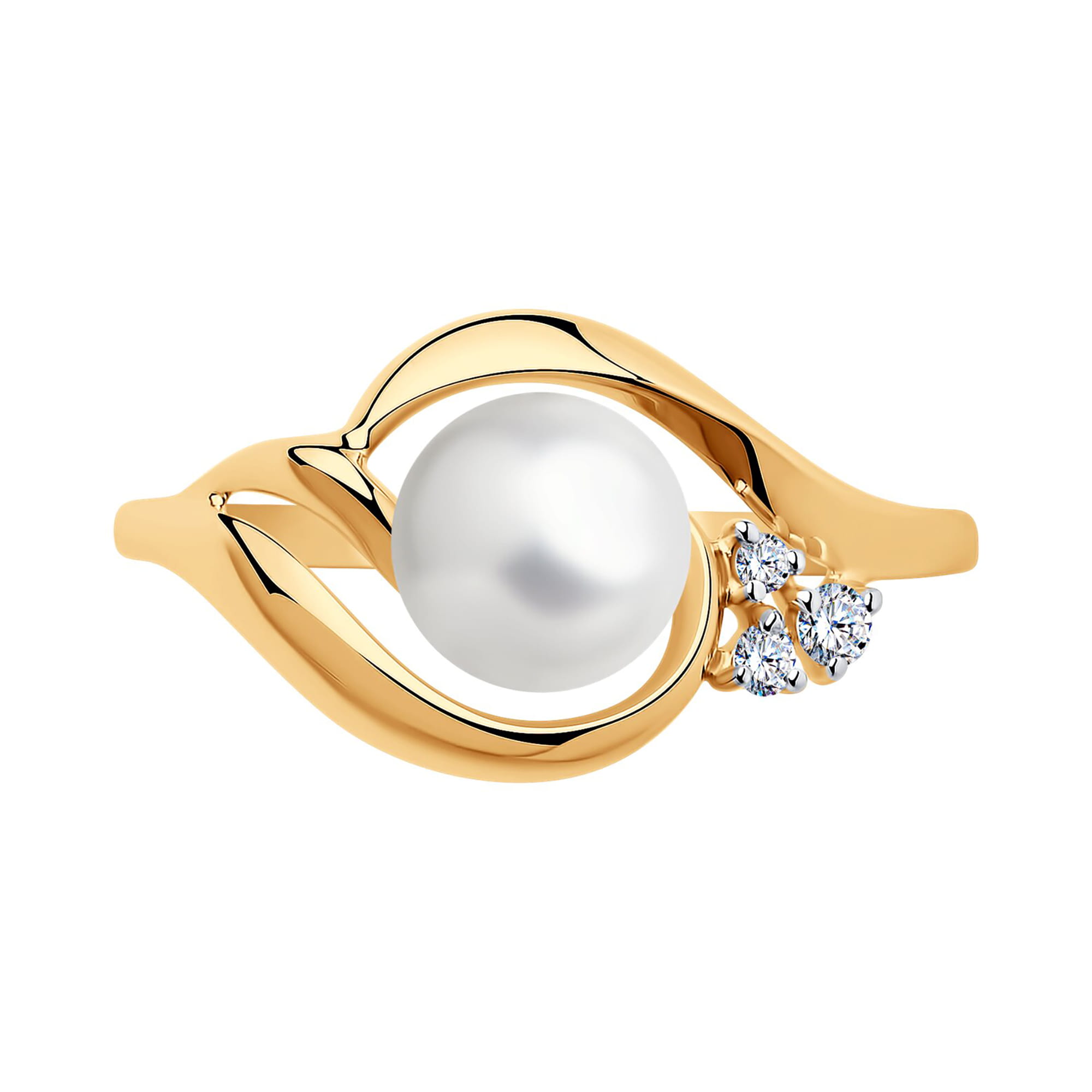 Кольцо из золота 585 пробы с жемчугом SOKOLOV 791034 Золото 585 пр.