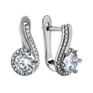 Серьги из серебра 925 пробы с фианитом JUVEDEL СЛ-3774
