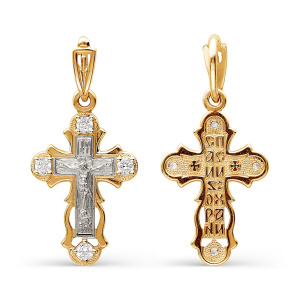 Крест из золота 585 пробы с фианитом KARATOV Т13206325