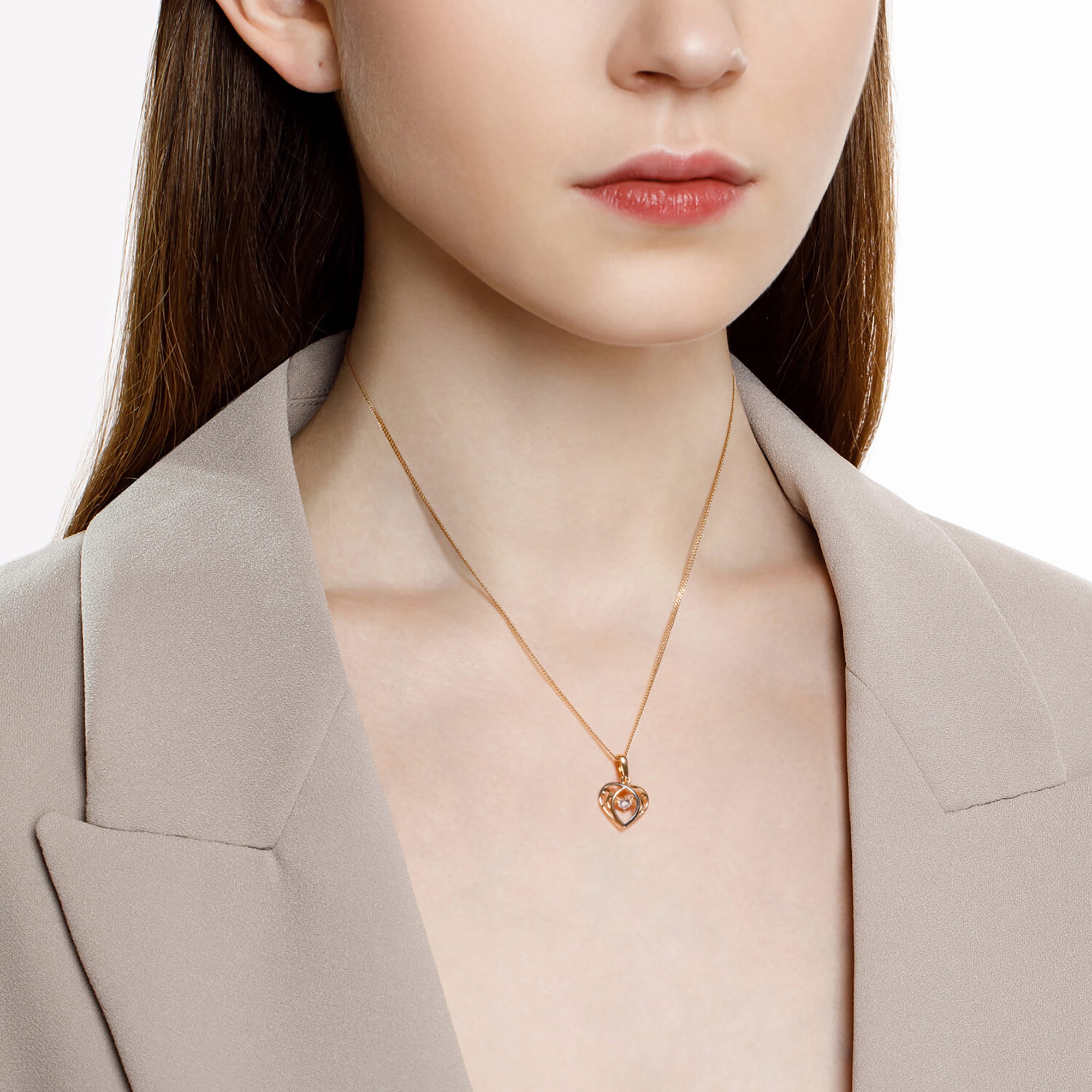 Кулон из золота 585 пробы с фианитом SOKOLOV 035612 Золото 585 пр.