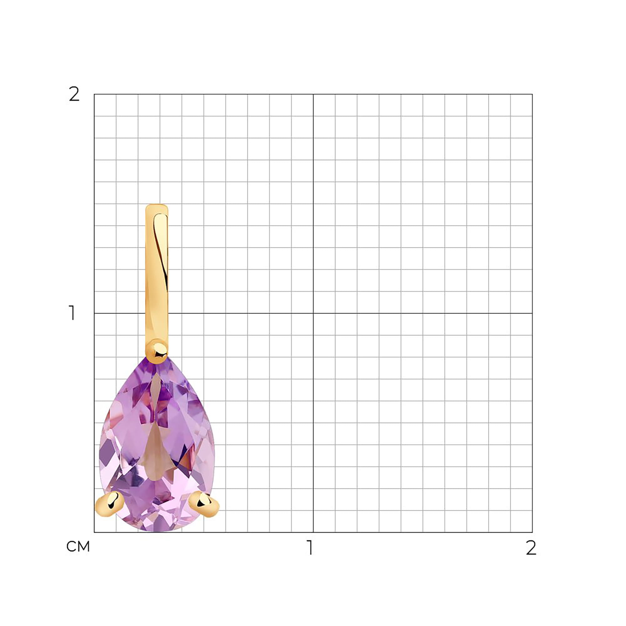 Кулон из золота 585 пробы с аметистом SOKOLOV 732180 Золото 585 пр.