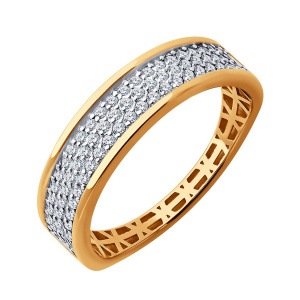 Кольцо из золота 585 пробы с фианитом SOKOLOV 019542